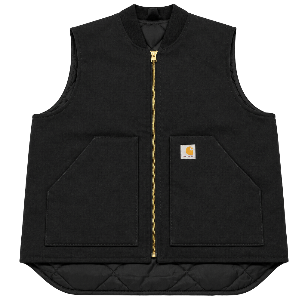 Carhartt V01 Duck Vest Size L Black Arctic Quilt Lined Canvas 1
