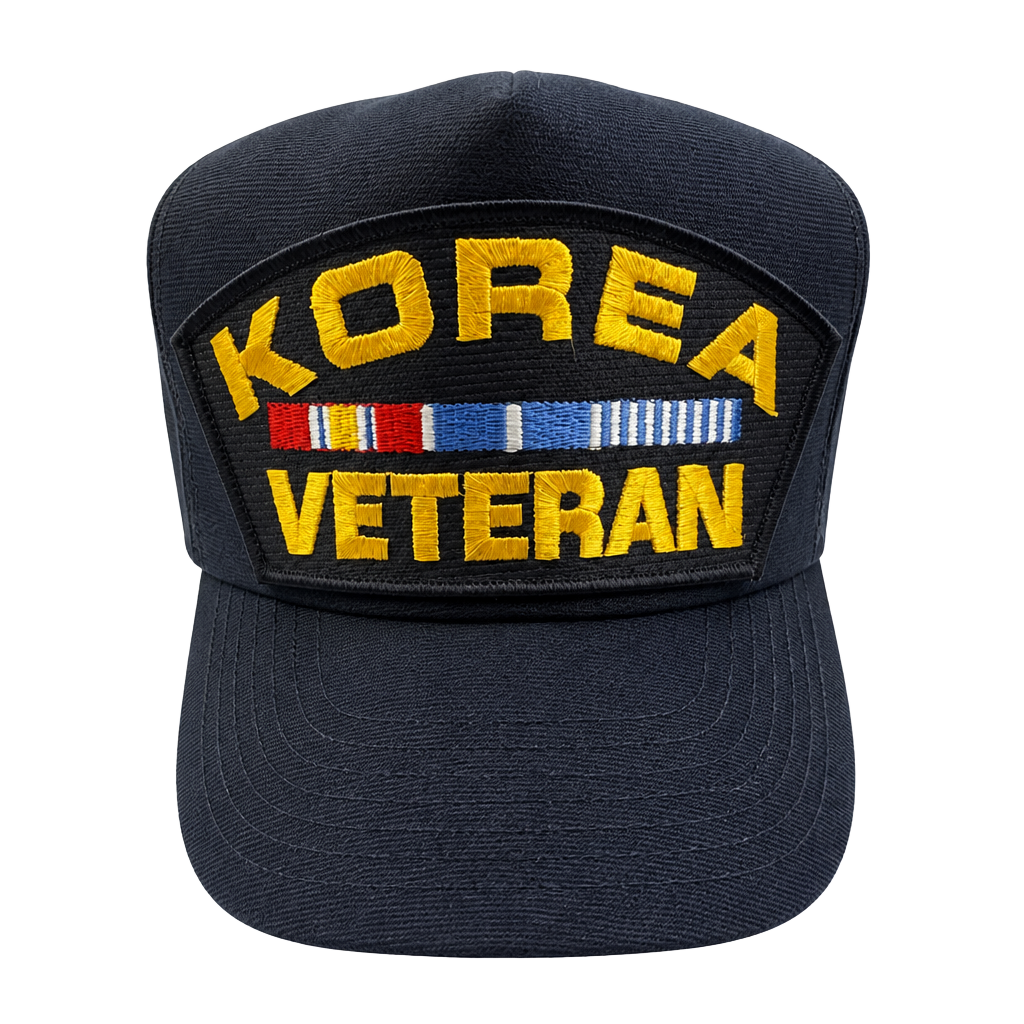 Vintage Eagle Crest Korea Veteran Service Ribbons Snapback Hat Cap Made in USA 1