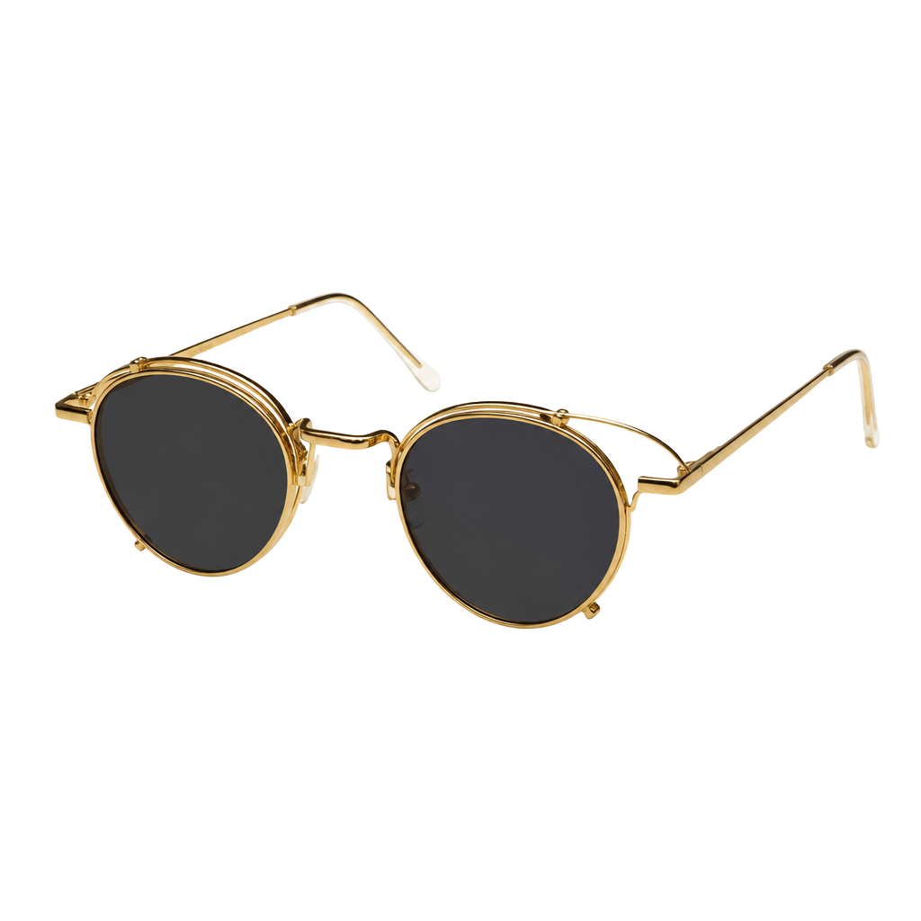 Gentle Monster Dear Classic Gold Round Eyeglasses With Sunclip 1