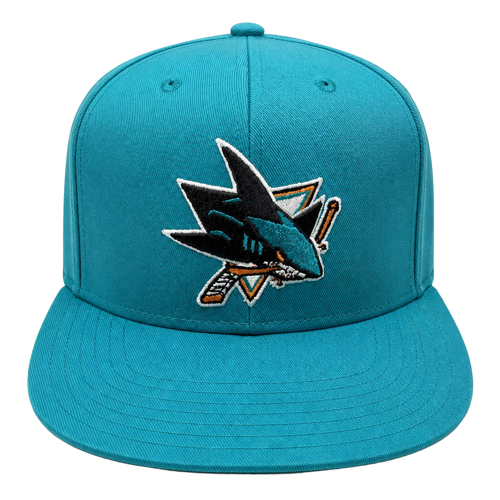 San Jose Sharks Youth NHL Snapback Hat Teal Flat Bill Cap 1