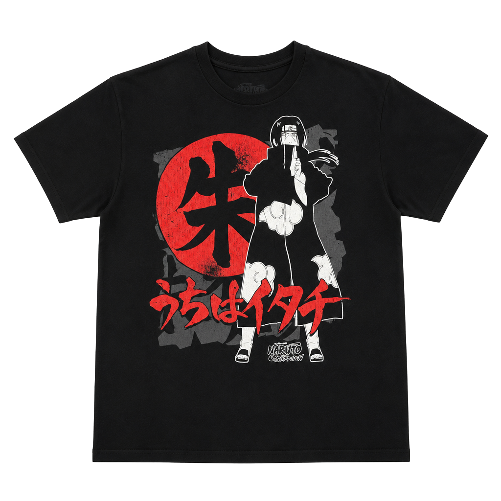 Ripple Junction Naruto Shippuden Itachi Uchiha Akatsuki Graphic T-Shirt Black 1