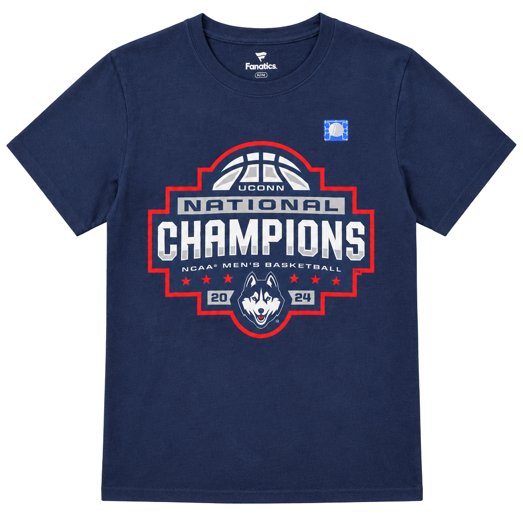 Fanatics UConn Huskies 2024 National Champions T-Shirt Size S Navy 1