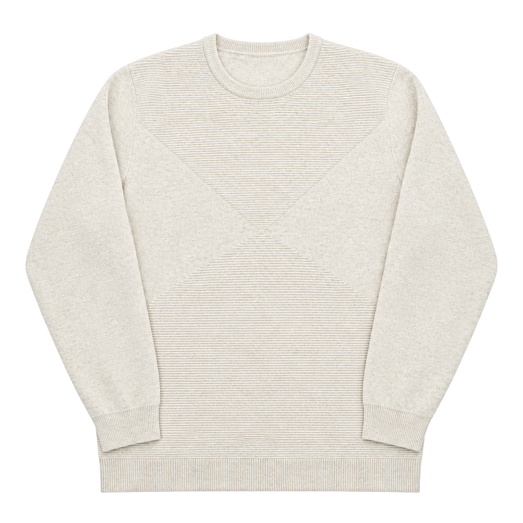 Zara Textured Knit Crew Neck Sweater Off White 1