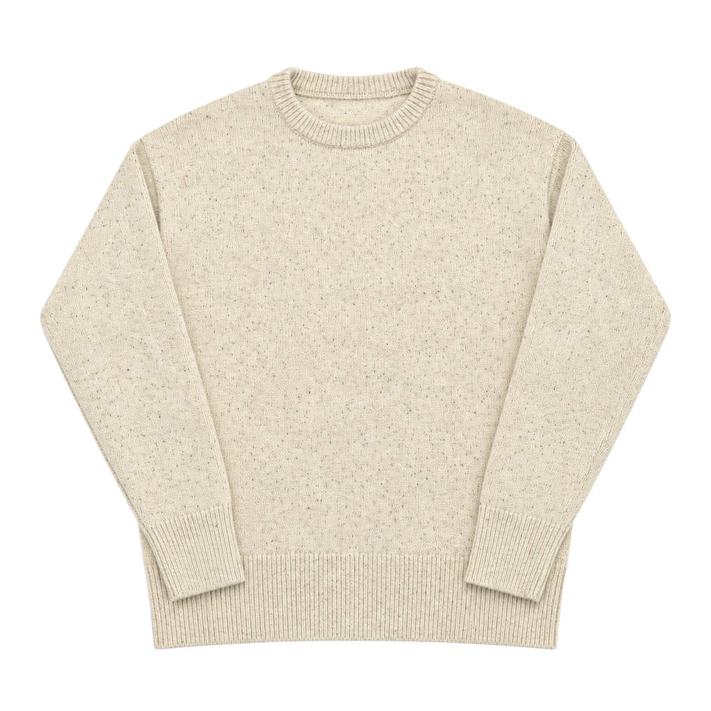 The North Face Women's Cream Wool Blend Speckled Crewneck Sweater 1