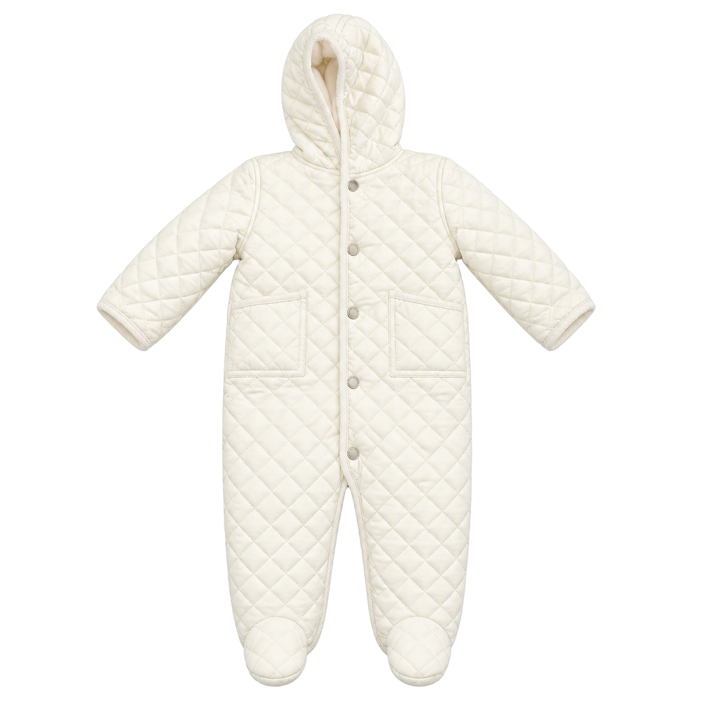 Ralph Lauren Quilted Bunting 9M White Snowsuit Hooded 1