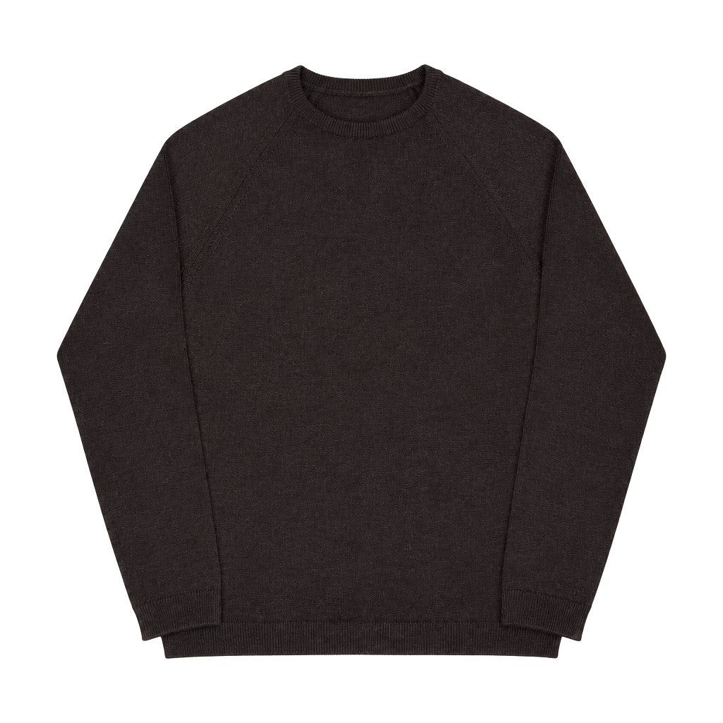 EWM Pure Classics Lambswool Crewneck Sweater Size S Brown 1