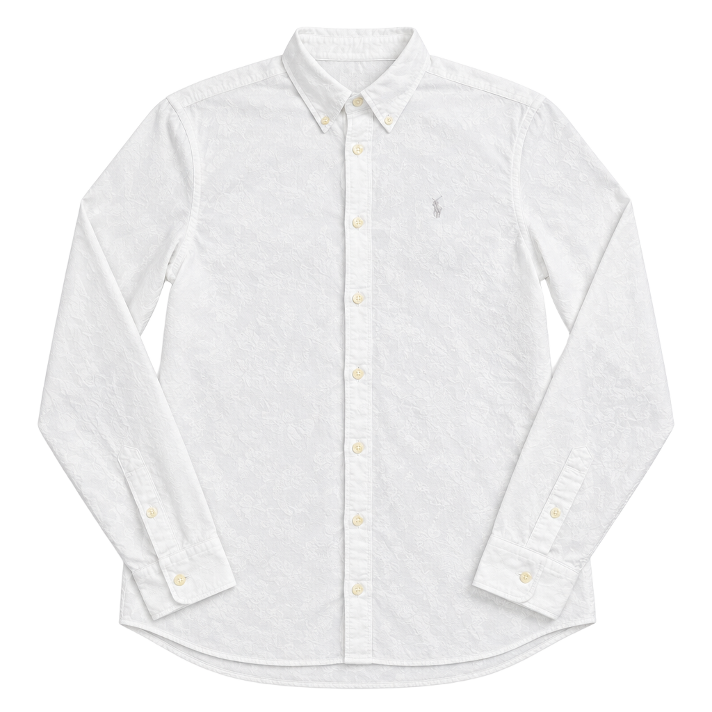 AllSaints Long Sleeve Button Down Shirt Size L White 1
