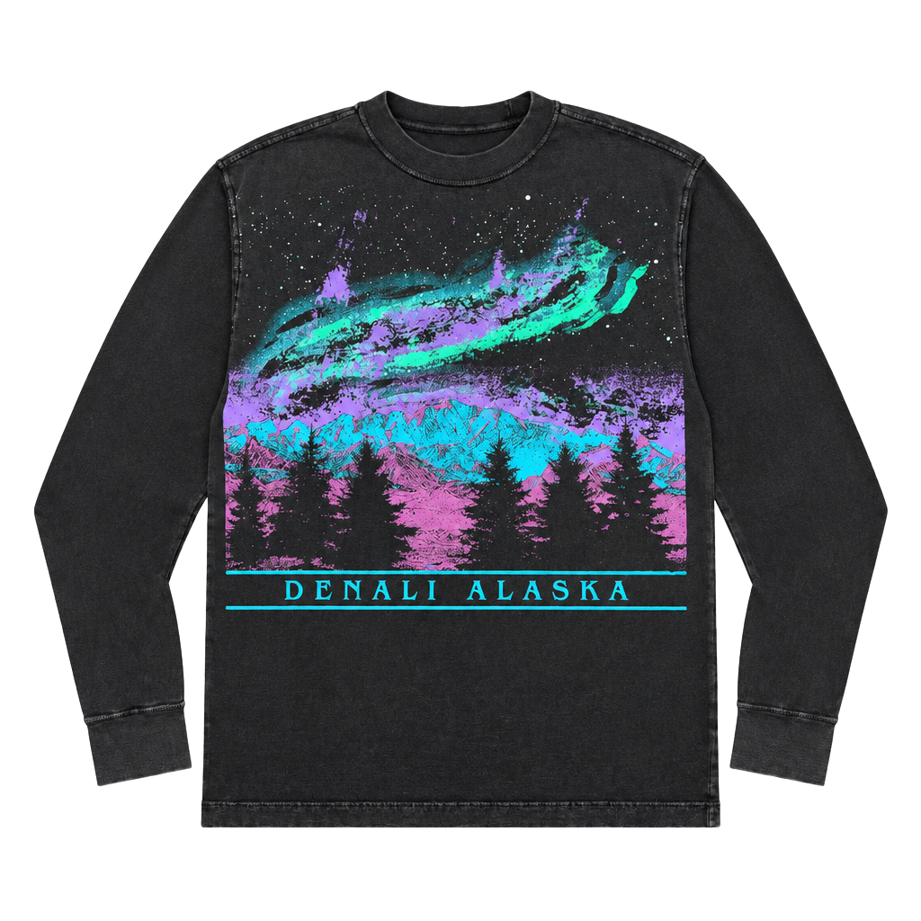 Abercrombie & Fitch Denali Alaska Graphic Long Sleeve Shirt Black 1