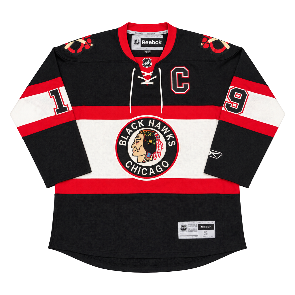 Reebok Chicago Blackhawks Hockey Jersey Size S Black Red 1