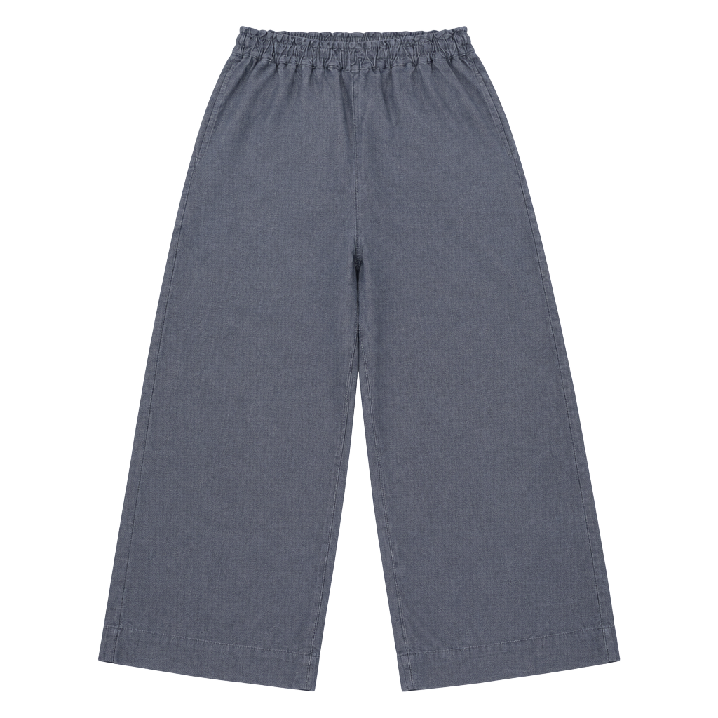 Abercrombie & Fitch Linen Blend Pull-On Pants Blue 1