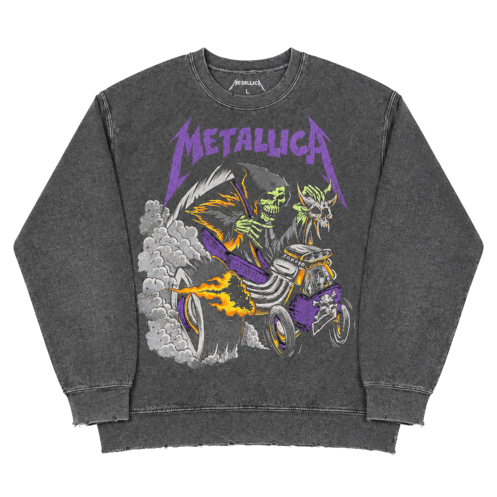 Metallica Here Comes Revenge Crew Neck Sweatshirt Gray 1