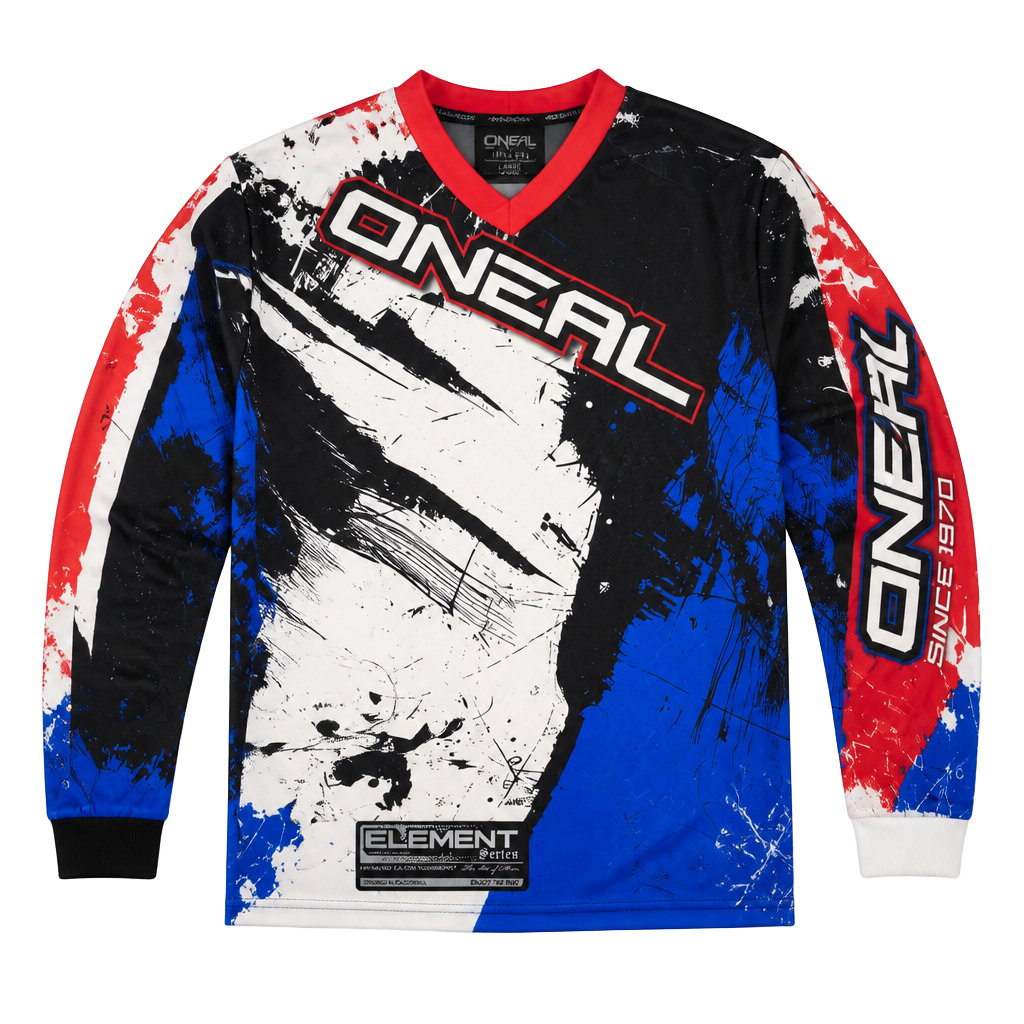 O'Neal Element Series Shocker Motocross Jersey Red Black Blue 1