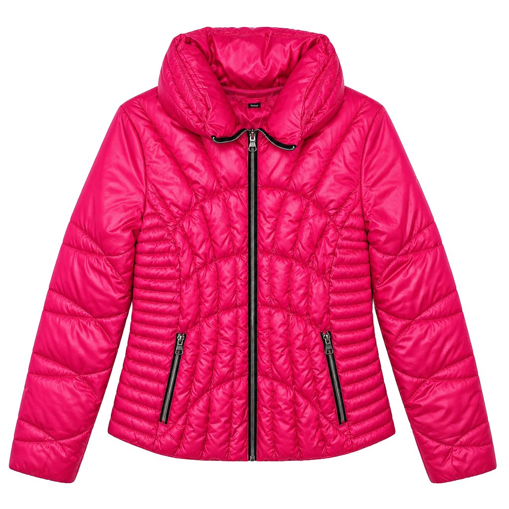 Guess Women's Magenta Pink Quilted Puffer Jacket Coat Size Small 1