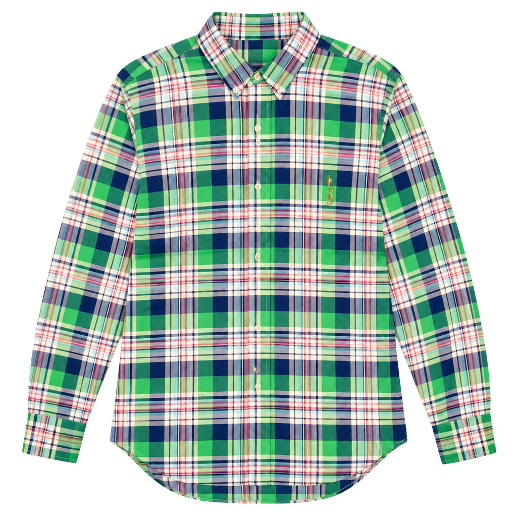 Polo Ralph Lauren Plaid Button Down Shirt Green Long Sleeve 1