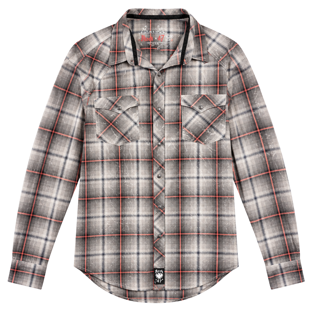 Rock 47 Plaid Western Shirt Size XXL 1