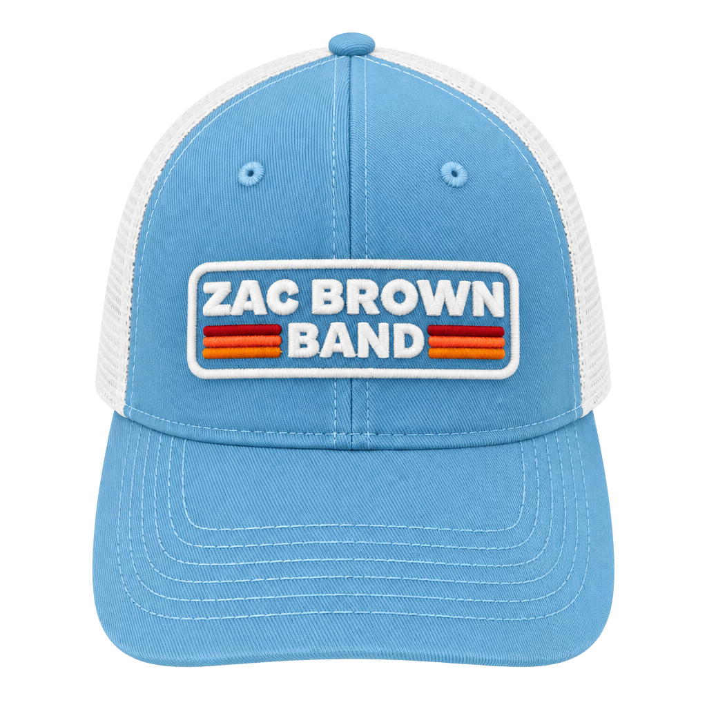 Zac Brown Band Trucker Hat Light Blue White Mesh Snapback 1