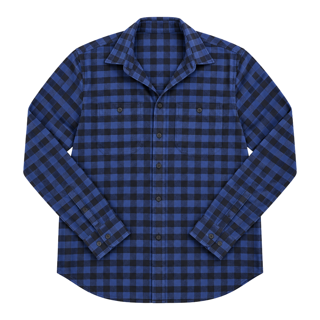 J.Crew Flannel Shirt Size L Blue Black Plaid 1