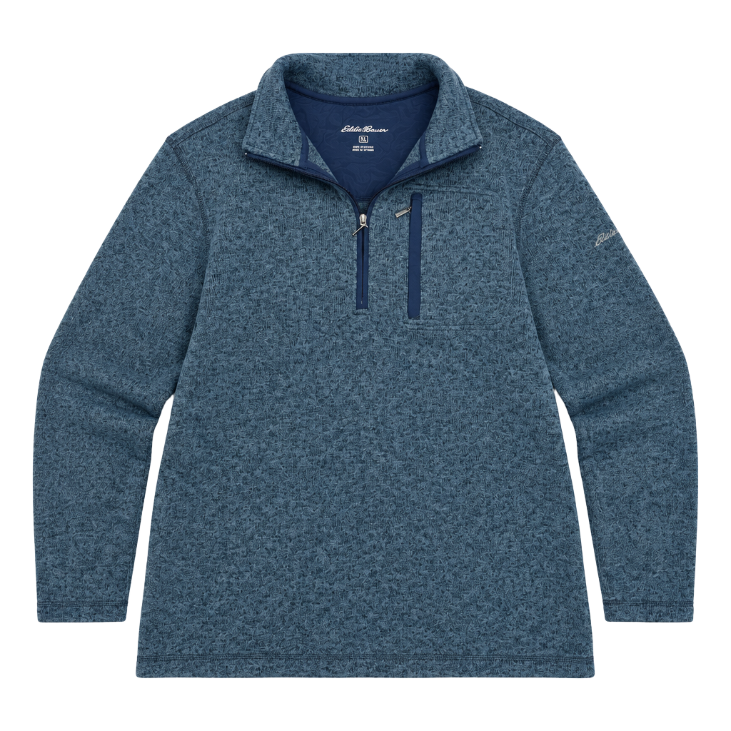 Eddie Bauer 1/2 Zip Pullover Fleece Size XL Blue Sweater Jacket 1