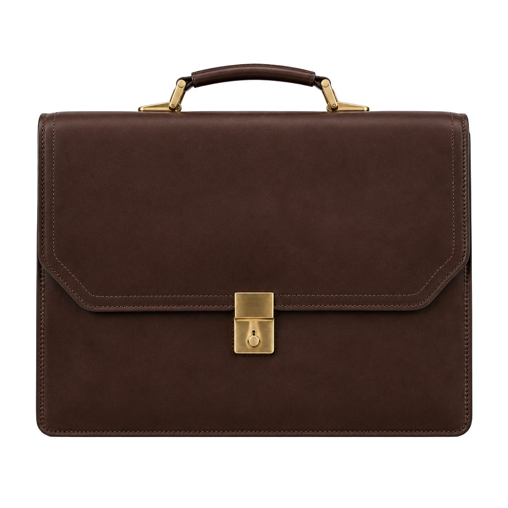Gold Pfeil Vintage Brown Leather Briefcase Document Bag 1