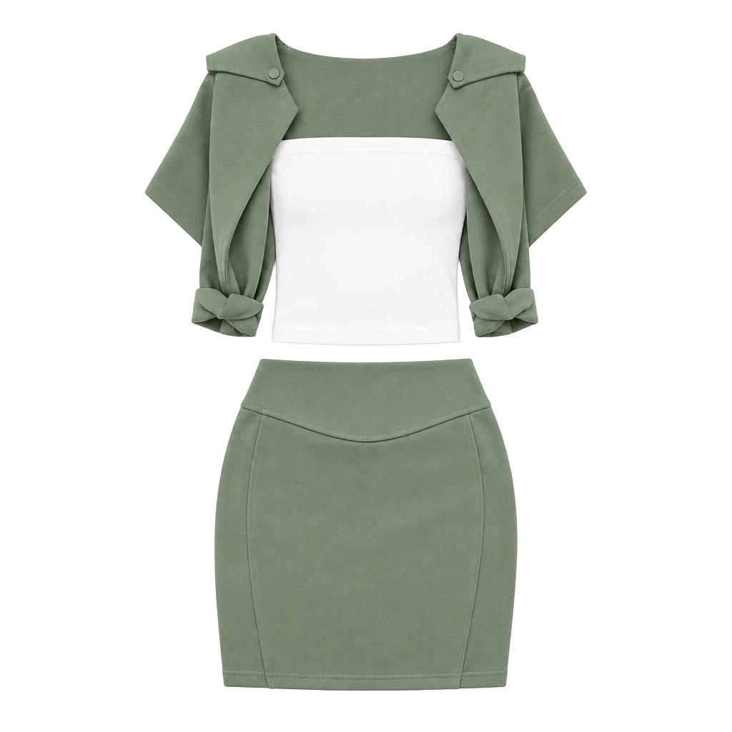 215 Lululemon Scuba High-Rise Mini Skirt LARGE Grey Eucalyptus 1