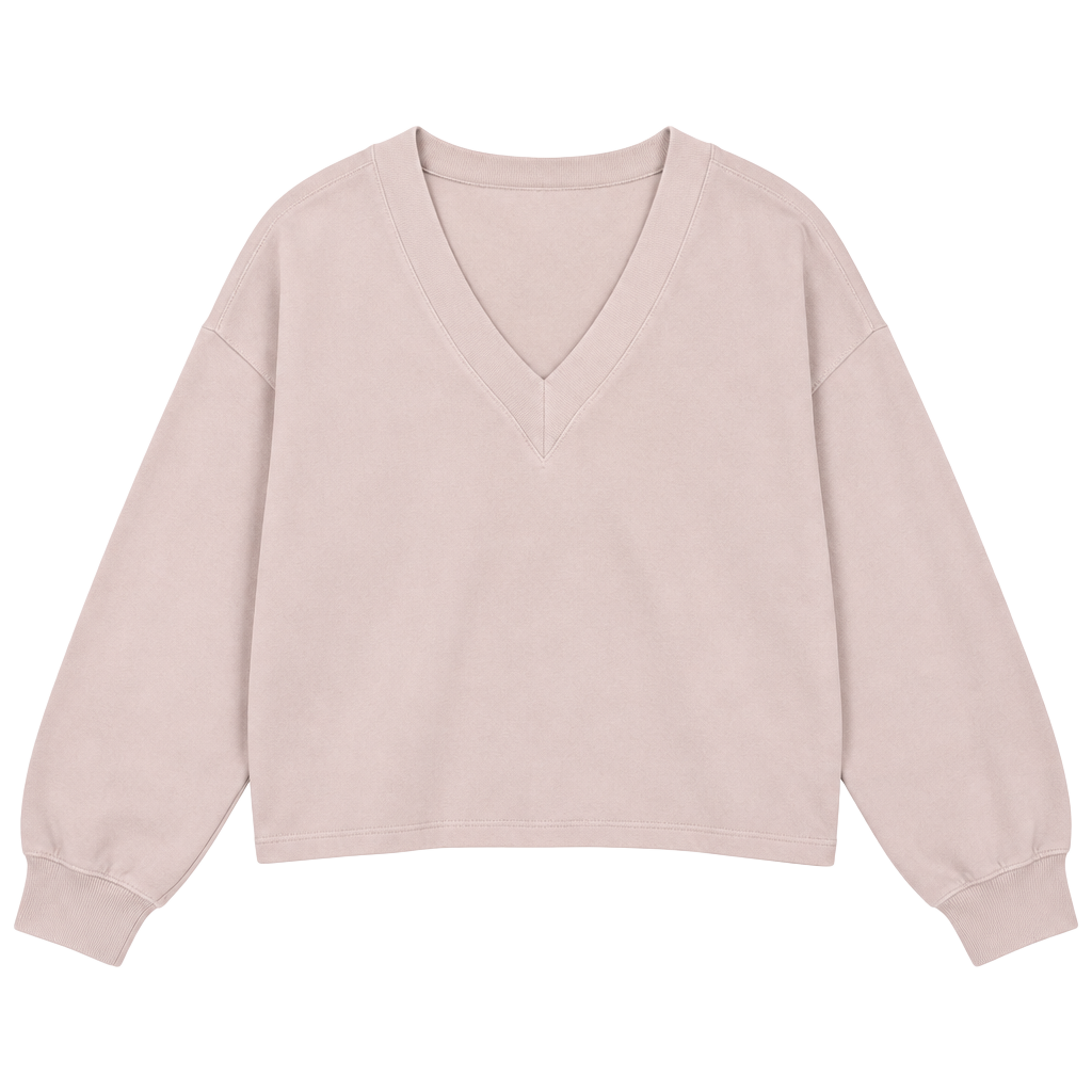 Skims Boyfriend Fleece V Neck Pullover Size MEDIUM Light Fawn 1
