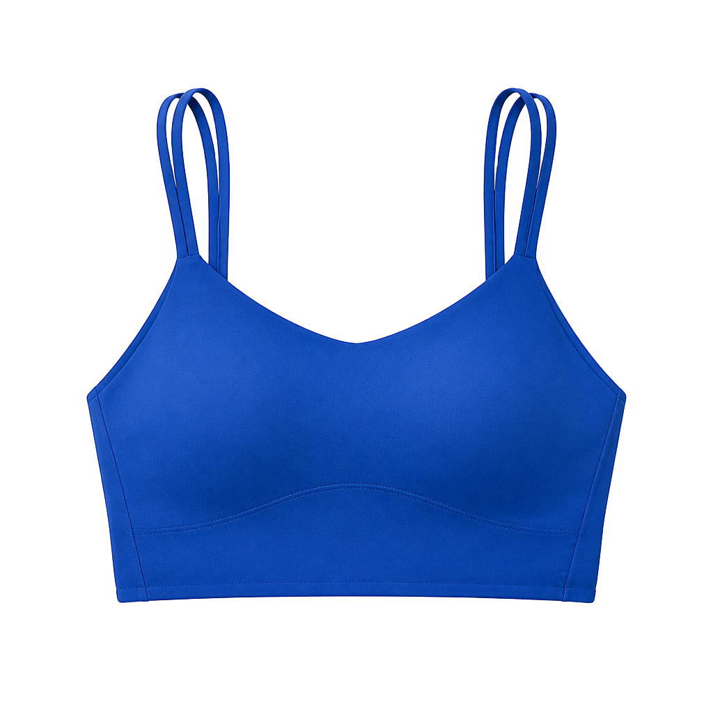 007 Lululemon Like a Cloud Longline Bra Beach Ball Blue B/C Cup sz 6 1