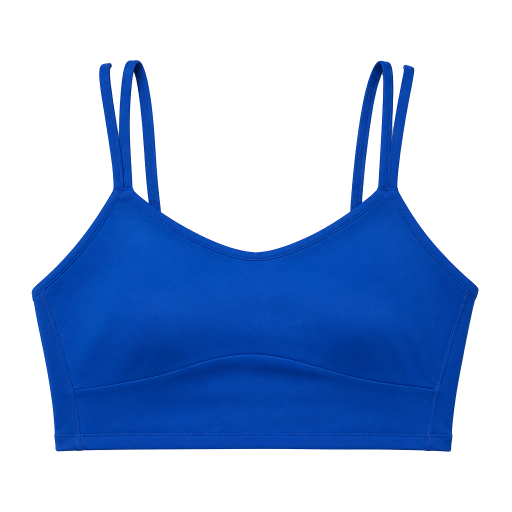 008 Lululemon Like a Cloud Longline Bra Beach Ball Blue B/C Cup sz 4 1