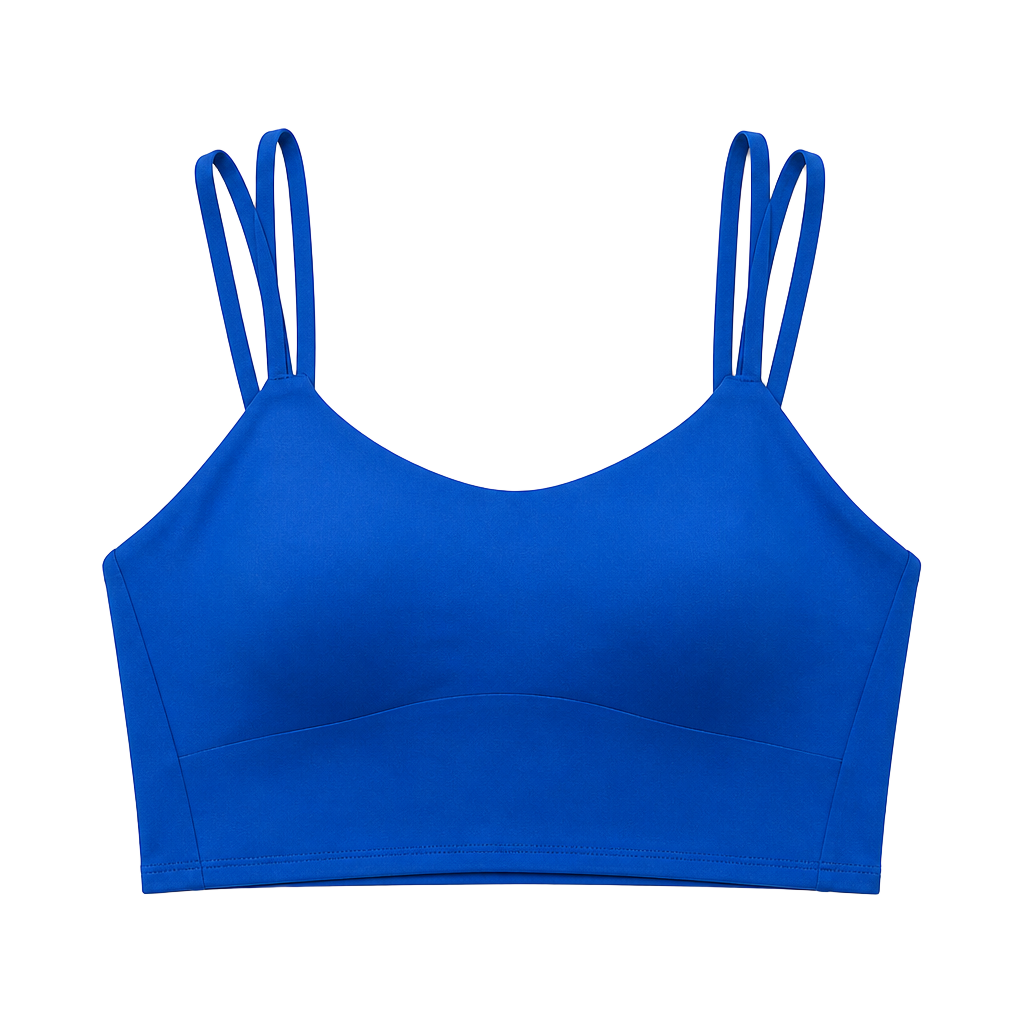 006 Lululemon Like a Cloud Longline Bra Beach Ball Blue B/C Cup sz 10 1