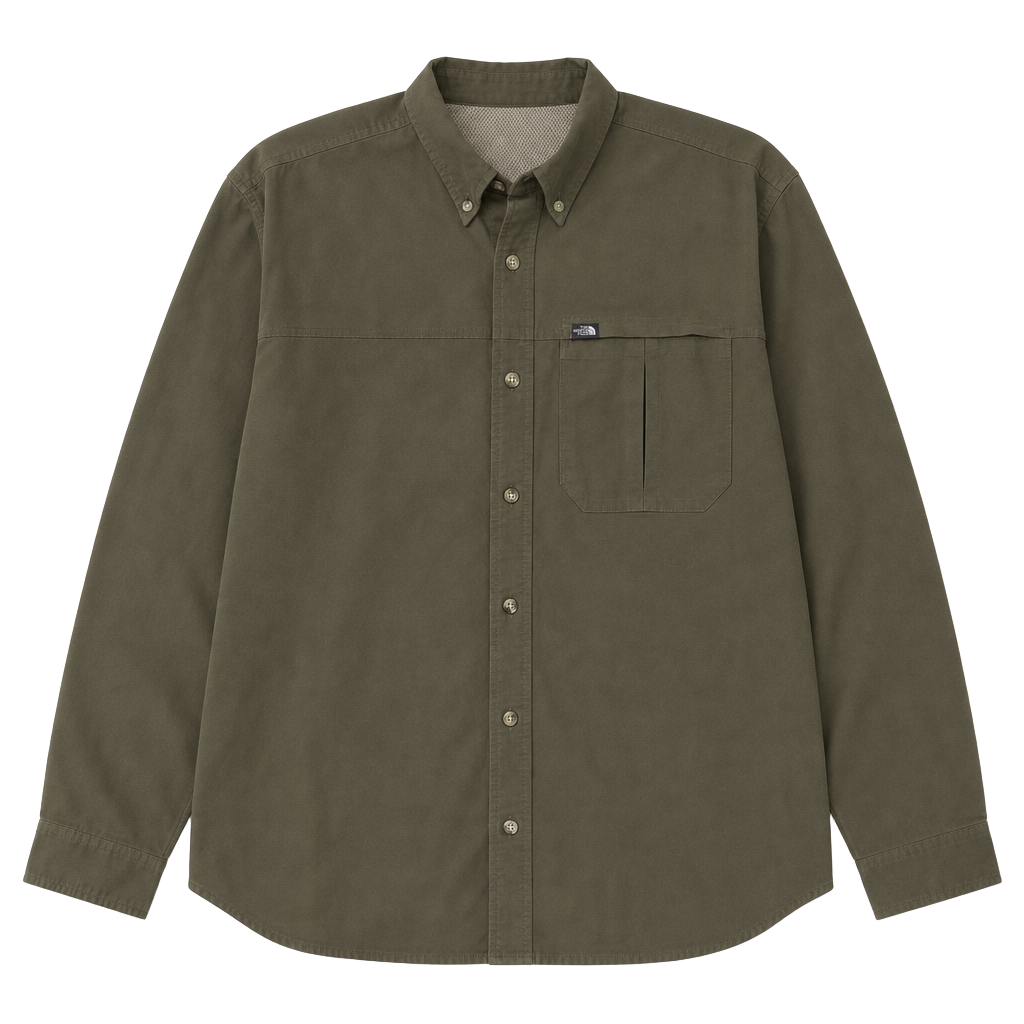 The North Face Sueded Modal Polyester Long Sleeve Zip Pocket Hiking Shirt 1