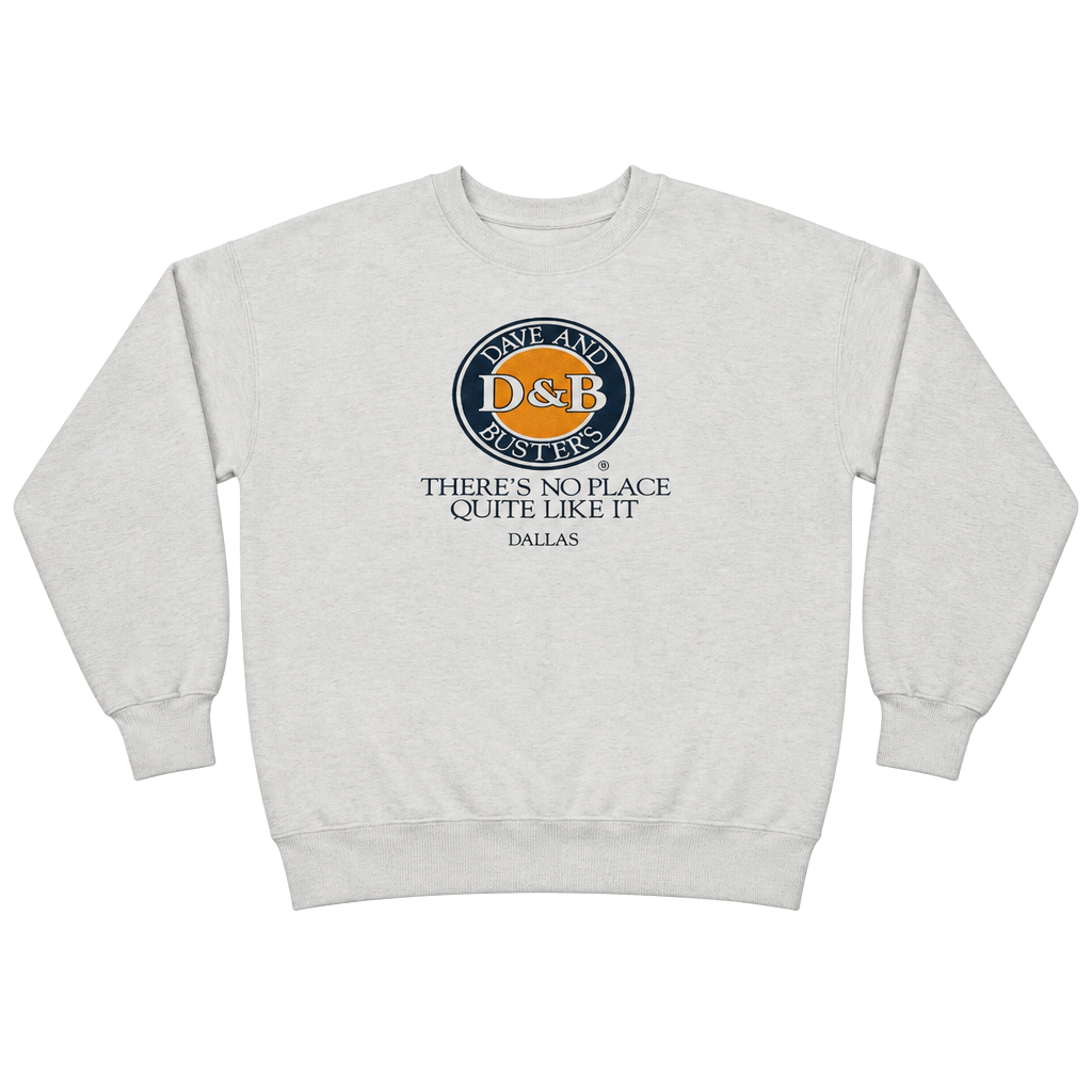 Vintage Dave & Buster's Dallas Sweatshirt White Graphic Pullover 1
