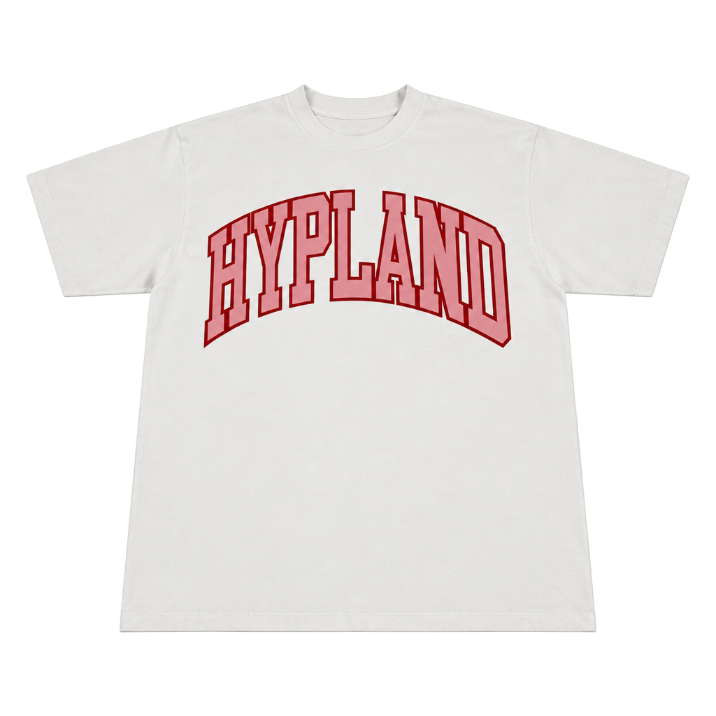 Hypland Arch Logo T-Shirt Size M White Pink 1