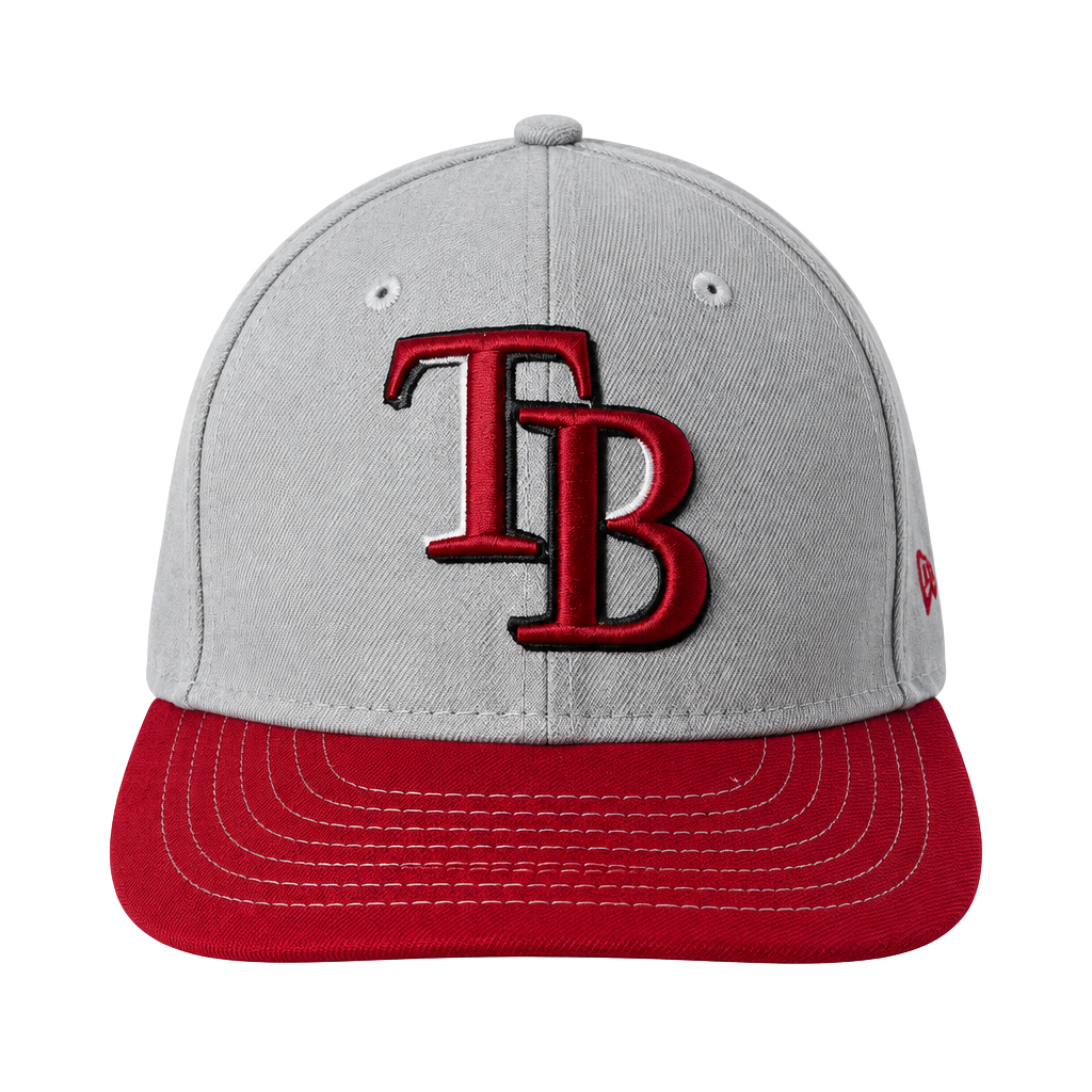 New Era Tampa Bay Rays Gray Red 59Fifty Fitted Hat 7 1/2 1
