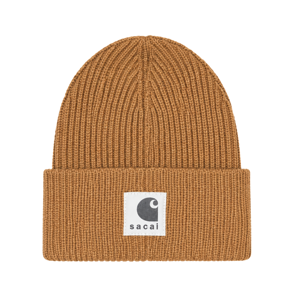 Sacai x Carhartt WIP Ribbed Beanie Brown 1