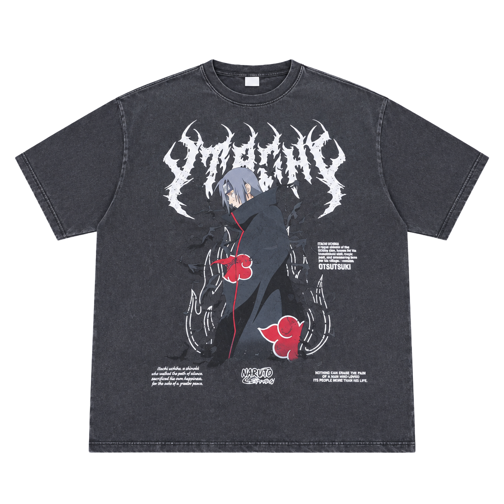 CVLA x Naruto Itachi Graphic T-Shirt Washed Black 1