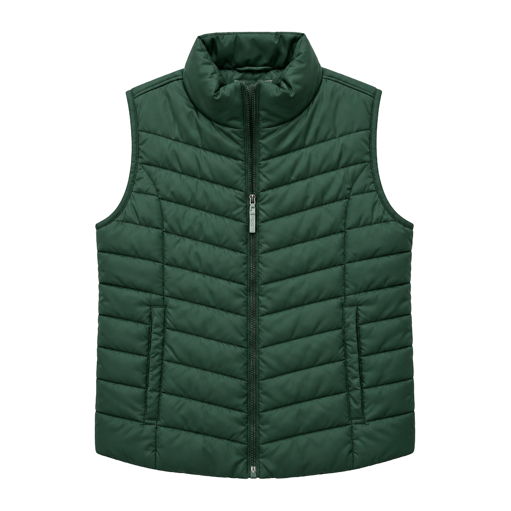 Aeropostale Puffer Vest Size XL/TG Green Quilted Full Zip 1