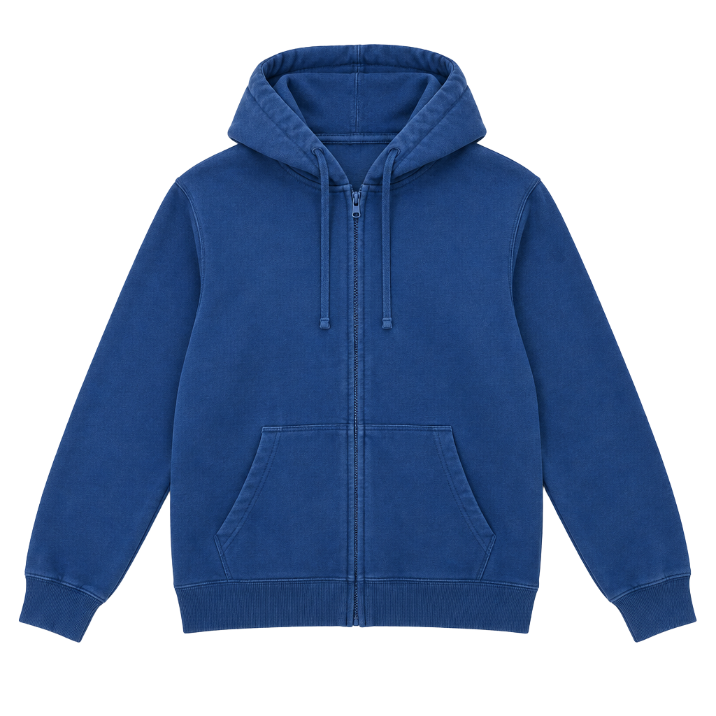 Port & Company Fan Favorite Zip Hoodie Size M Blue Anime Graphic 1