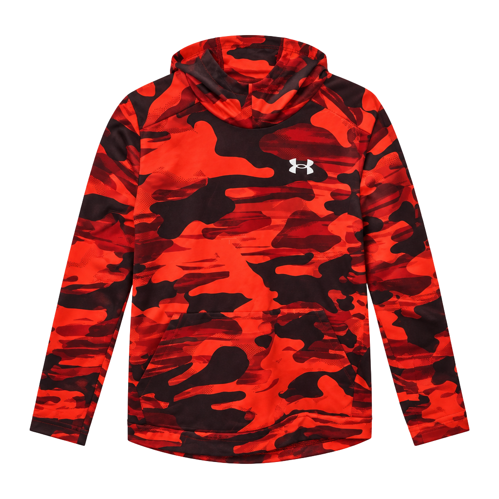 Under Armour Fleece Hoodie Size YXL Red Camo Pullover 1