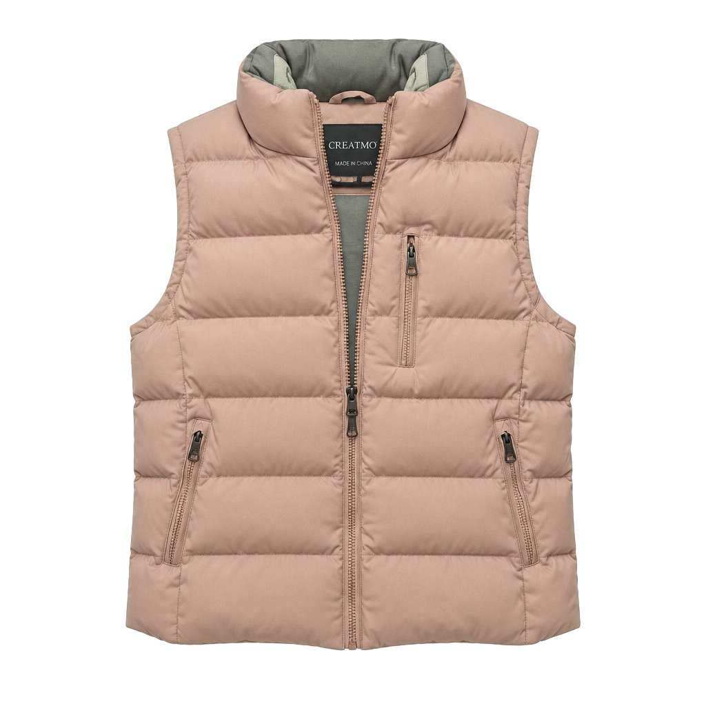 CREATMO US Puffer Vest Size L Pink Hooded 1