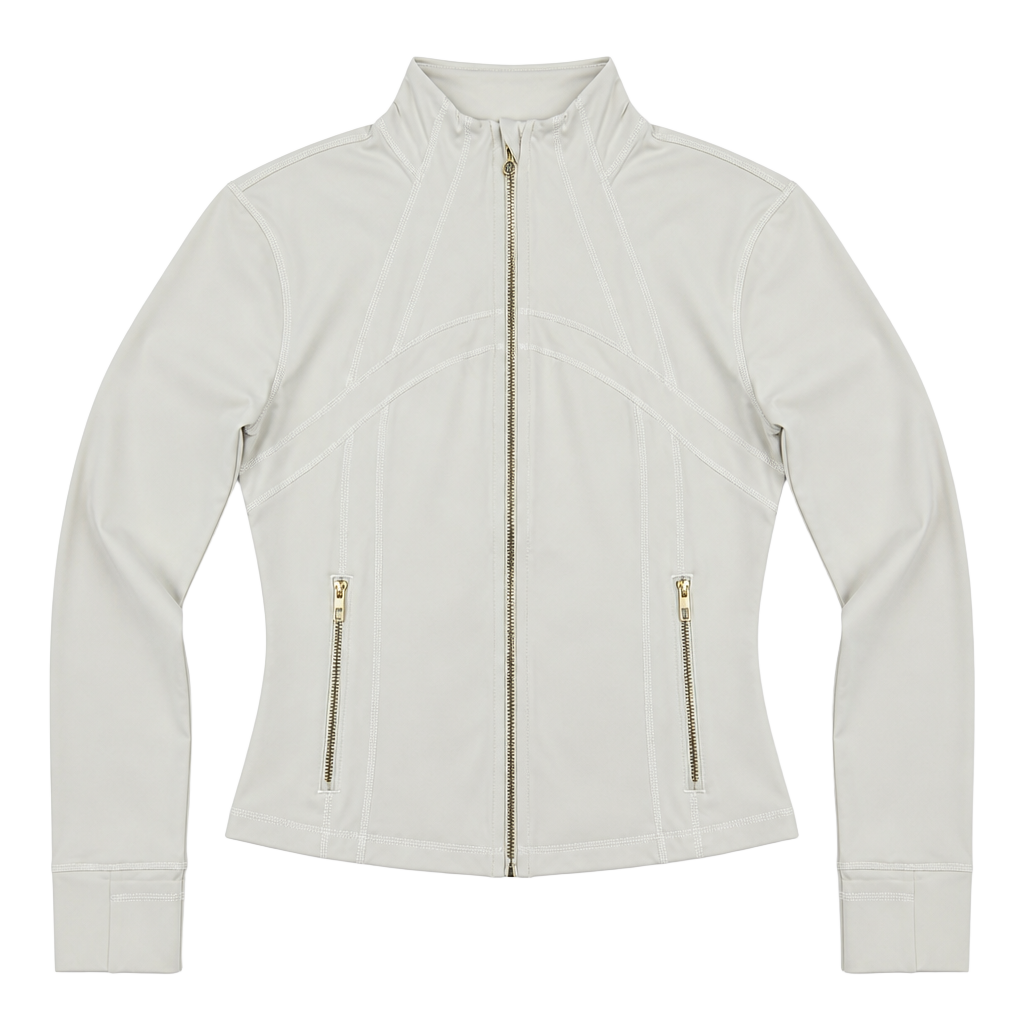 Lululemon Define Cropped Jacket Nulu Size 8 Bone Gold 1