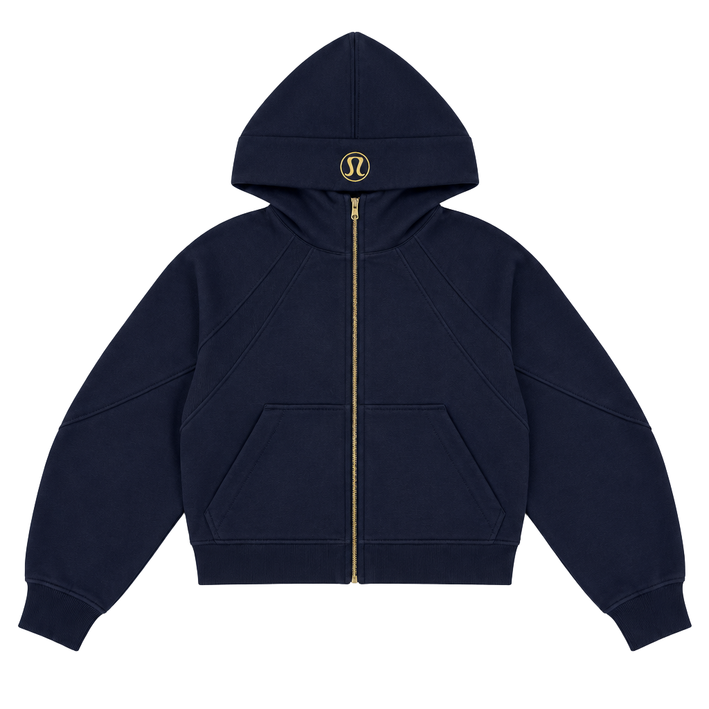 Lululemon Scuba Zip Hoodie Size 8 Blue Gold Logo New With Tags 1