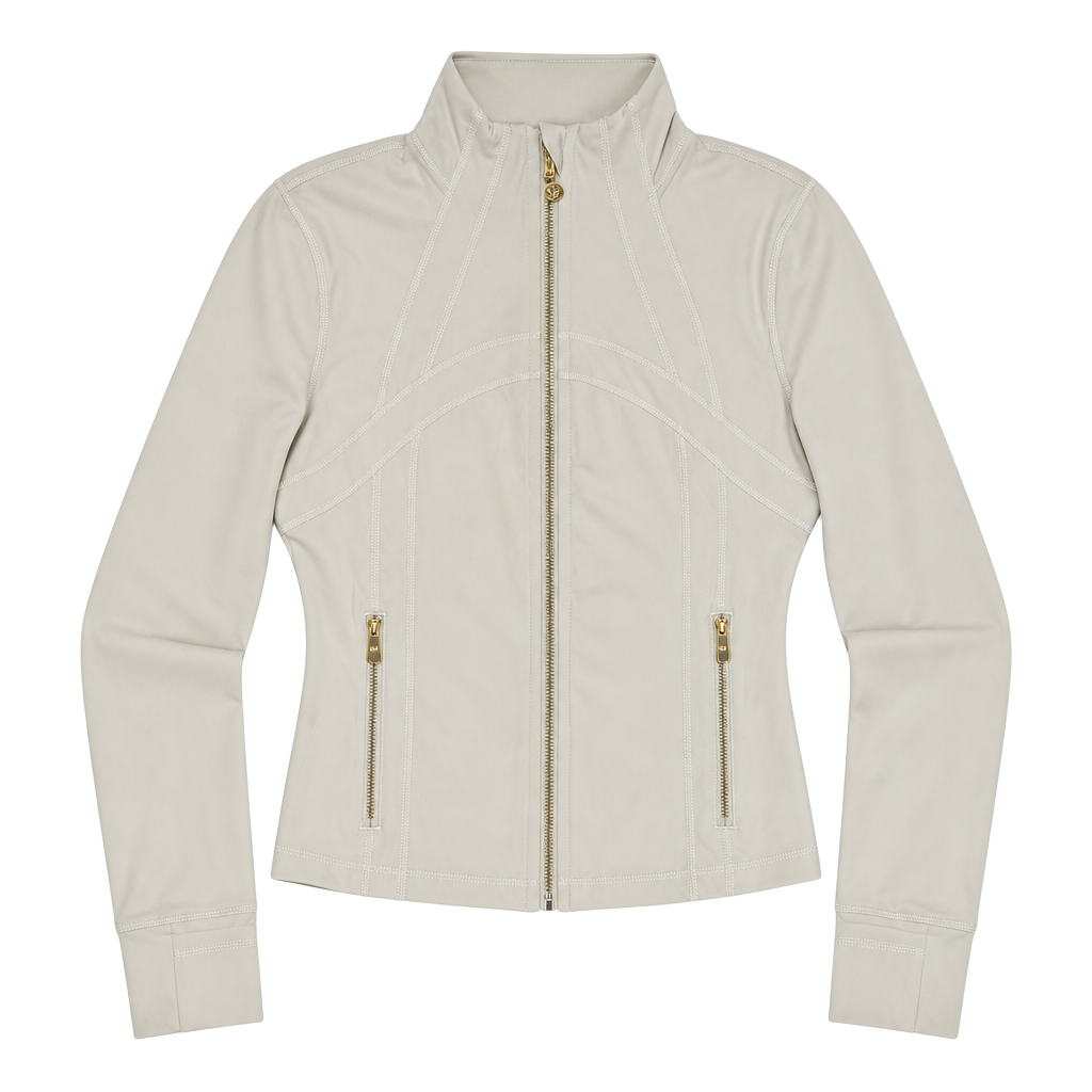 Lululemon Define Cropped Jacket Nulu Bone Gold Size 8 1
