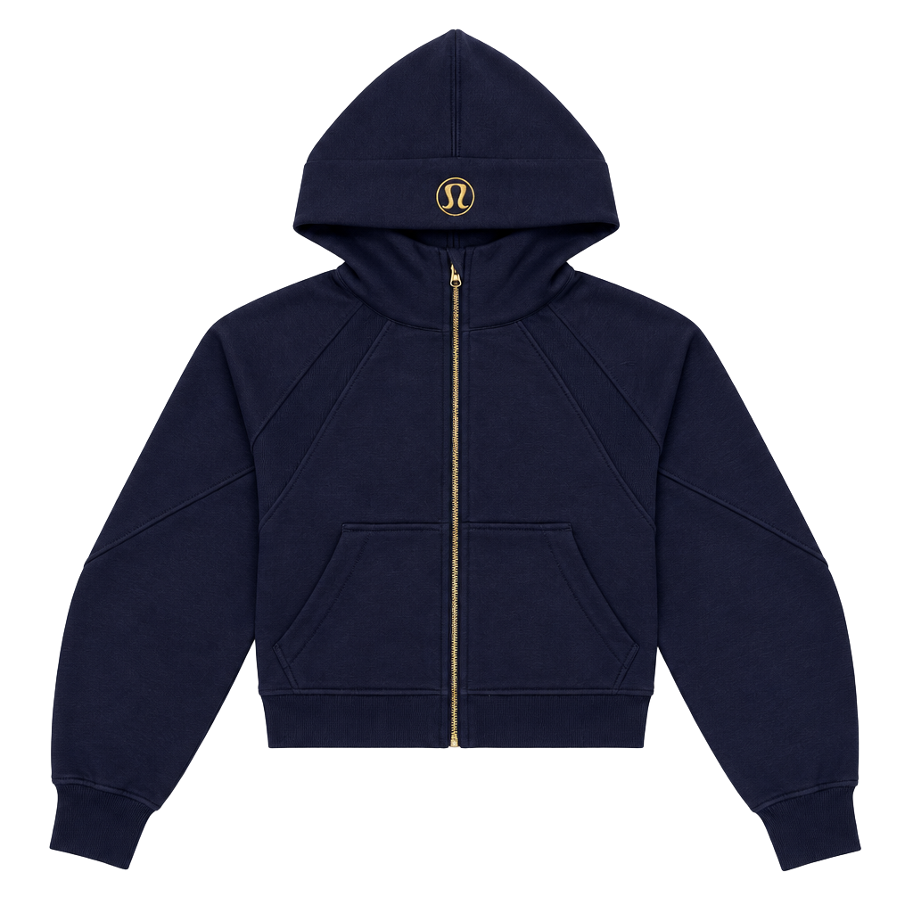 Lululemon Scuba Zip Hoodie Size 8 Blue Gold Logo 1