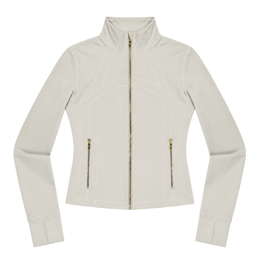 Lululemon Define Cropped Jacket Nulu Bone Gold Size 8 1