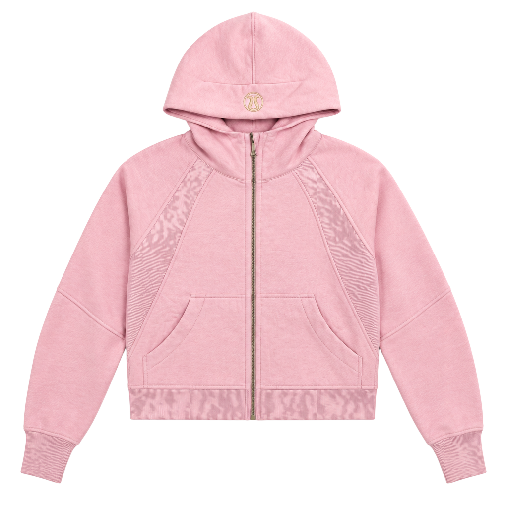 Lululemon Scuba Full-Zip Cropped Hoodie Size 8 Strawberry Milkshake 1