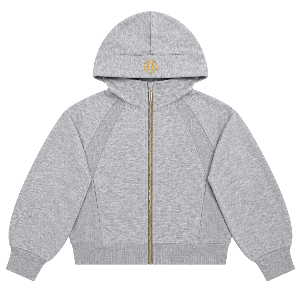 Lululemon Scuba Oversized Full-Zip Hoodie Size 6 Heathered Grey Gold 1