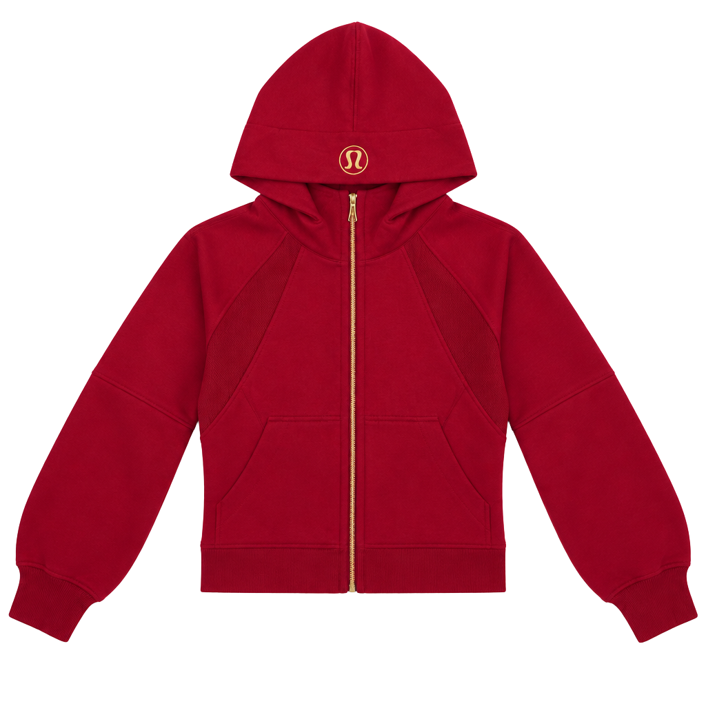 Lululemon Scuba Oversized Full-Zip Hoodie Size 6 Dark Red Gold 1