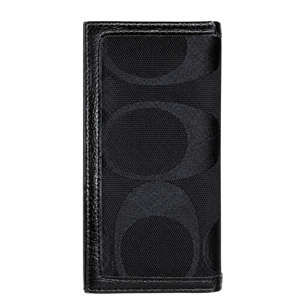 Coach Black Signature C Canvas Checkbook Wallet Holder 1