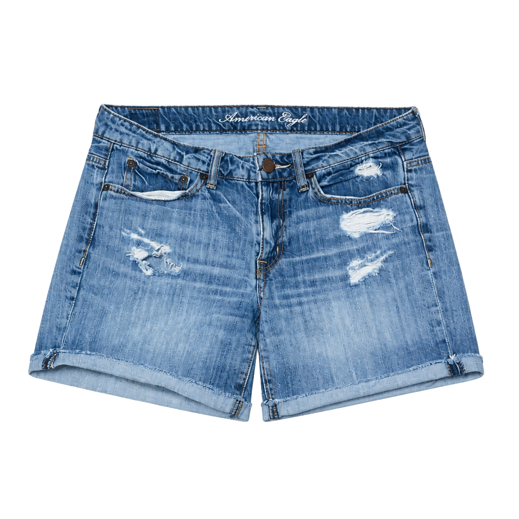 American Eagle Distressed Midi Denim Shorts 1