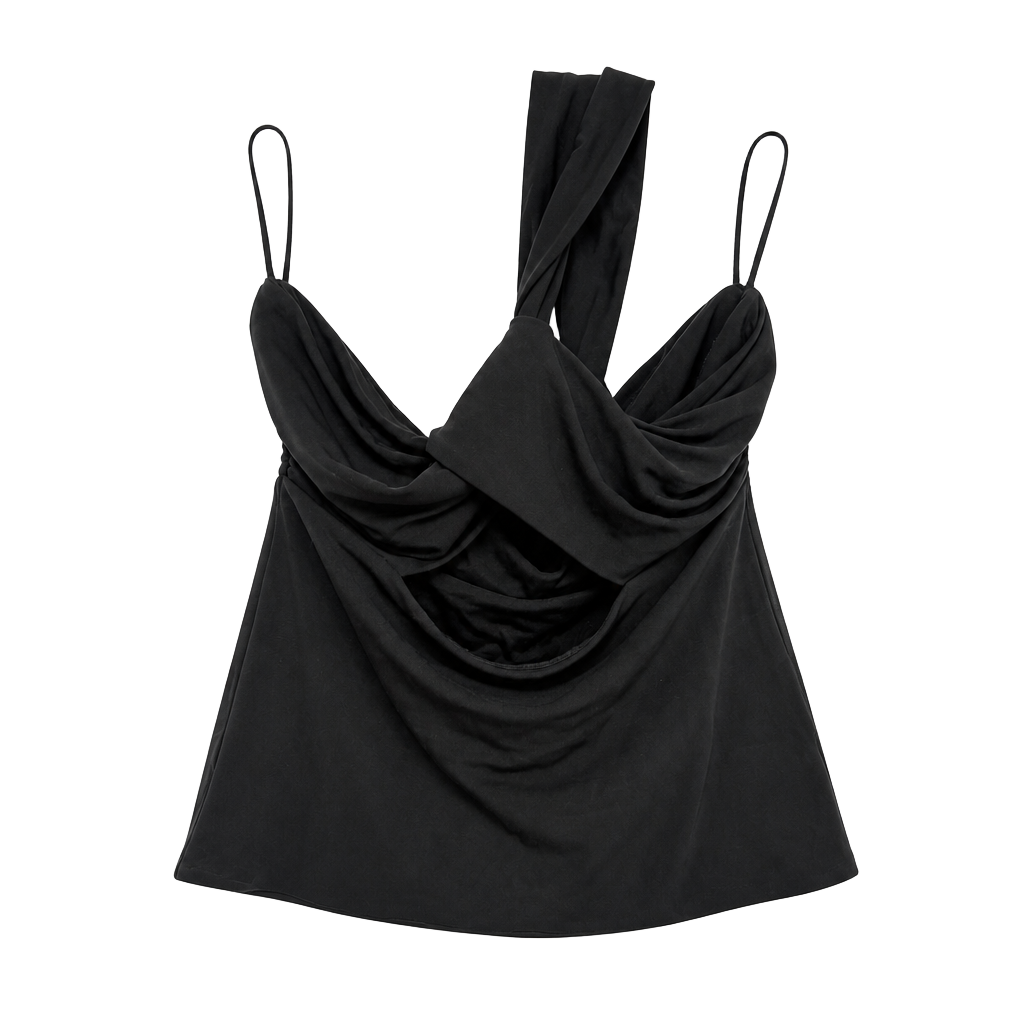 Gauge81 julu Black Draped Halter Top 1