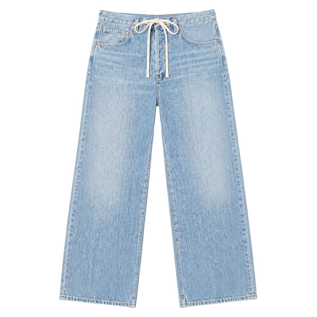 Citizens of Humanity Petite Brynn Drawstring Trouser Jeans in Blue Lace 1